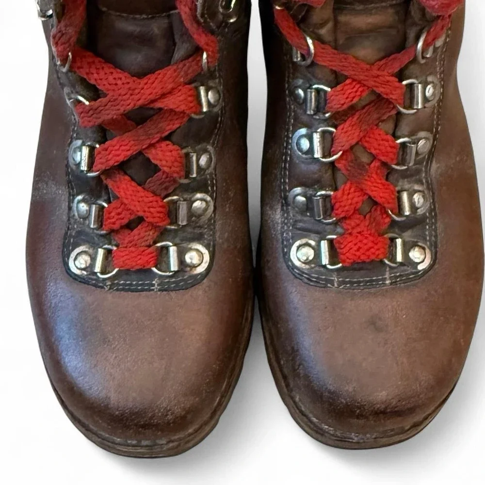 Vintage PMS By Patons Gro Nell Brown Distressed Leather Boots Mens 7.5 80s 90s